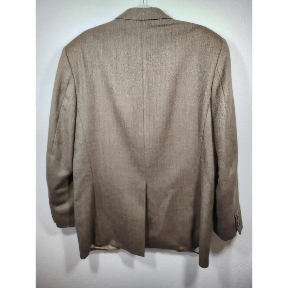 Chaps Pure Wool Brown Tan Sports Coat Jacket 2 Button Blazer Used A Sec 50C 2700